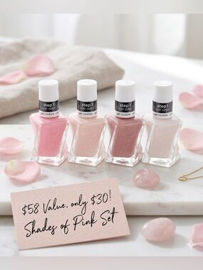 NEW Essie Gel Couture Shades of Pink Set of 4 || 15‑Day Wear, No UV Lamp Needed